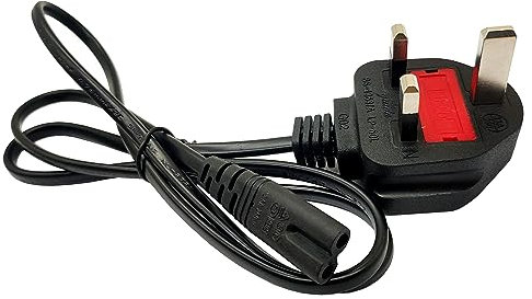 Halokny UK Plug Power Cord, Figure 8 Power Lead With 2 Pin Mains Lead for Sony TV, Samsung Philips Hisense Panasonic Sharp TCL Smart TV Monitor and more 1M/3.3Ft