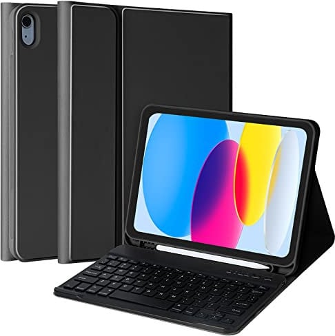 CC Store for iPad 10th 2022/A16 11th Generation 2025(10.9/11 inch) Keyboard Case, for iPad 11/10 Gen Case with Wireless Detachable Rechargeable Bluetooth Keyboard & Pencil Holder,Black