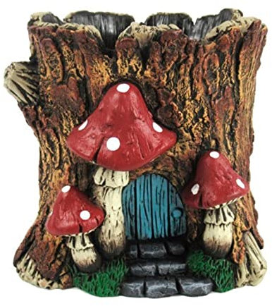 TIN DREAMS FACTORY | Vaso Tronco Incantato – Decorativo in Cemento Dipinto a Mano – Originale per Piante e Fiori – Design Fantasy per Giardino, Terrazza e Casa