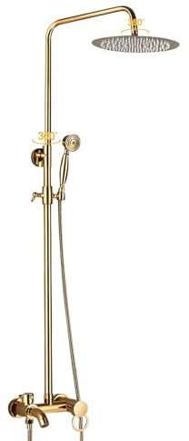 TaNeHaKi Wandmontage Duschsystem Regendusche,Duschset Mit Handbrause,Armatur Und Kopfbrause,Duschpaneel DuschsäUle,Duscharmatur