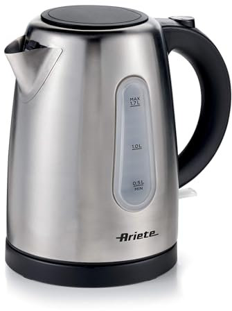 Ariete 2847 Metal Kettle, Bollitore elettrico, Capacità 1,7L, Base cordless, Protezione contro surriscaldamento, Metal