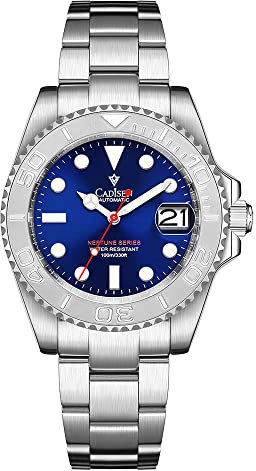 FINNIAN CADISEN Automatik Uhr Herren Mechanische Automatikuhr Saphirglas Rostfreier Stahl Klassisch Homage (8210blau)