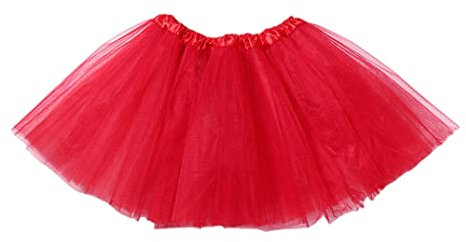 TEROTY Women Ballet Tutu Skirts Elastic Layered Dance Ballet Tulle Skirt for Girls Dress-up Parties Dancing (Red)