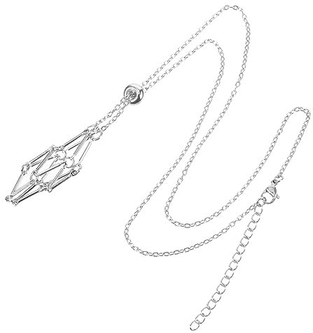 BESTonZON Halskette Kordel Leerer Steinhalter Anhänger Steinhalter DIY-Schmuck Kristallhalter Zubehör