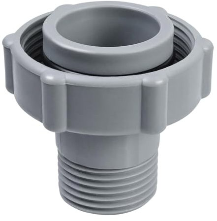 Zeizafa 1.5 Swimming Pool Hose Drain Fitting Connector, Plastic, Grey, Pool Connector, 1 Pack