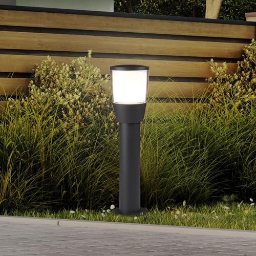 Stehlampe außen IP44 Anthrazit Weiß E27 45 cm Aluminium Modern Stehleuchte Terrasse Wegeleuchte Garten