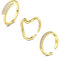 WillTen 3Pcs Gold Edelstahl Vintage Unisex Zehenring Set, Blume, CZ, Verdreht, Welle, Einfach, Pfeil & Blatt Design, Sommer Strand Fuß Schmuck für Frauen & Männer