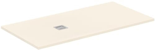 Ideal Standard - Ultra Flat S+, Piatto doccia rettangolare ultrasottile in resina effetto pietra, 160x80cm, Ideal Solid, Scarico lato corto, Sabbia