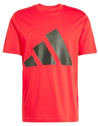adidas Herren Essentials Big Logo Single Jersey Shirt, Pure Ruby/Black, XXL