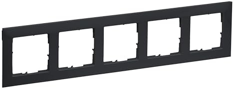 LEGRAND, SEANO 5-fach Rahmen, Thermoplast, Halogenfrei, Abmessungen: 87 x 372 mm, Farbe: Anthrazit lackiert, 765475