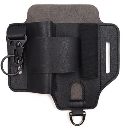 jebyltd Leder Gürtelscheide Mit Schlüsselhalter Stift Clip Taktische Werkzeugholster Multitool Lederscheide Organizer Gürtel Hüfttasche Multitool Taschen Organizer Beutel