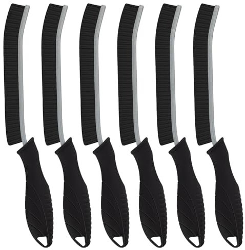 SXhyf Hard Bristle Crevice Cleaning Brush - Multifunctional Gap Cleaning Brush UK, Bathroom Crevice Brush, Grout Brush, Cleaning Tools for Household Use, Kitchen, Window, Vehicle (6, Black)