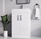 BELOFAY 500mm Floor Standing Bathroom Vanity Unit With Basin - Laquered Cloakroom Vanity Unit with 1 Tap Hole Ceramic Basin and Soft Close Hinges WASTE INCLUDED (New York White)