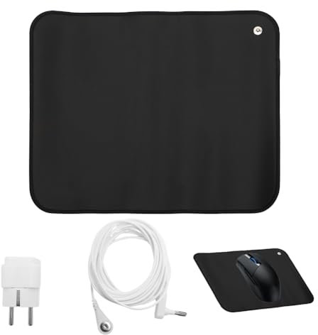 Erdungsmatte mit 4,6m EU Kabel, Grounding Mat for Earthing, Erdungsmatte für Die als Mauspad Oder Yogamatte Verwendet Werden Kann, Antistatikmatte für Wohlbefinden, Angstlinderung, für Tisch, Sofa