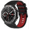 GIOPUEY Armband Kompatibel mit Amazfit T-Rex 3, Weiches TPU Armband [Farbdesign spleißen] Ersatzarmband - Black/red