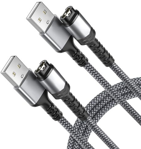 RUXELY Cavo Ricarica Garmin Watch 1.8M 2PCS,Cable Caricatore Alimentazione Nylon per Orologio Fenix 8 E 7 7X 7S 6 6X 6S 5 Plus,Forerunner 970 570 965 265 255 245 165 55 Music,Vivoactive 6 5 4 4S,Epix