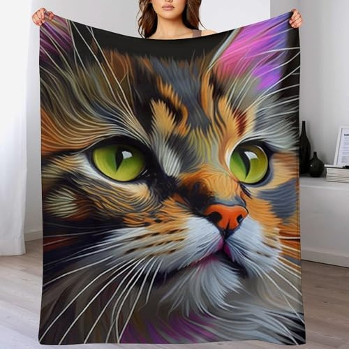 AAPZY Katze Decke Flauschig & Super Weich - Hochwertige Flannel Fleecedecke Auch Als Wohndecke, Tagesdecke, Sofadecke & Wohnzimmer Geeignet - Überwurf Decke Sofa & Couch, （150×200cm）