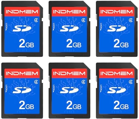 INDMEM SD Card 2GB, 6 Packs Class 4 2GB Flash Memory Card MLC Standard Secure Digital Cards Camera Card