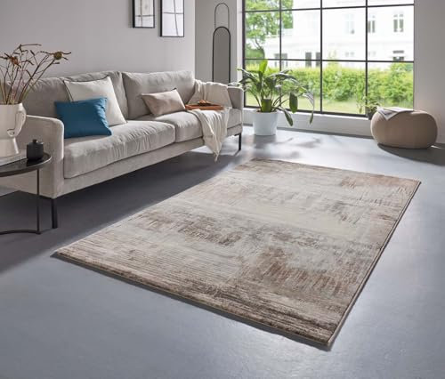 Taracarpet Moderner kurzflor Designer Teppich Gemustert in Luxus Qualität fürs Wohnzimmer, Schlafzimmer und Esszimmer beige 120x170 cm