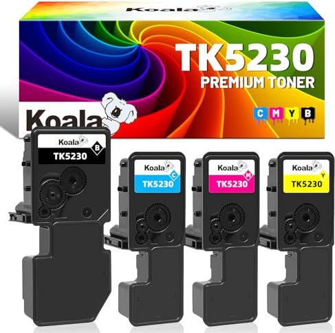Koala TK5230 TK-5230 Toner kompatibel mit Kyocera TK-5230 TK-5230K TK-5230C TK-5230M TK-5230Y für Ecosys M5521CDW P5021CDW P5021CDW M5521 CDW P5021 Toner (4-Packungen)