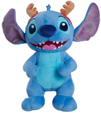 Simba 6315870696 - Disney Stitch mit Rentiergeweih stehend, Plüschtier 25cm, Kuscheltier, Plüschfigur, kuschelweich, ab den ersten Lebensmonaten geeignet