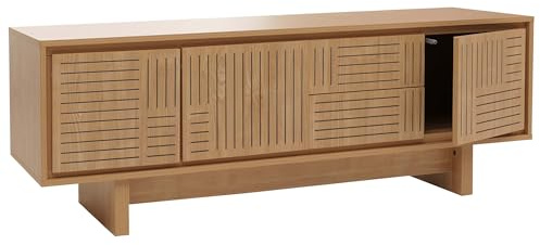 Mendler TV-Rack HWC-O34 Melamin 51,5x150x39,5cm - Ulme Natur | TV-Board, Fernsehtisch, Lowboard, Kommode, Schubladen, Ablagen