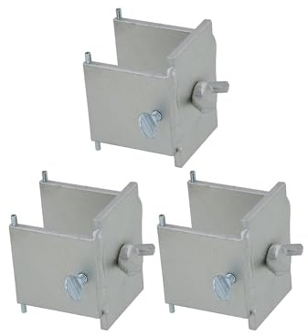 Bargain Crown Bricklaying Dori Block Clamps with Lock Bolt – Long Sided Solid Steel Zinc-Plated – Fits 40mm & 50mm Profiles – Pack of 3 – Professional Bricklaying & Masonry Tools