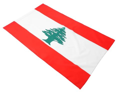 CLISPEED Bandiera Libano in Poliestere Leggero con Manica per Asta Colori Vivaci e Design Portatile per Decorazioni Esterne e Celebrazioni Patriottiche