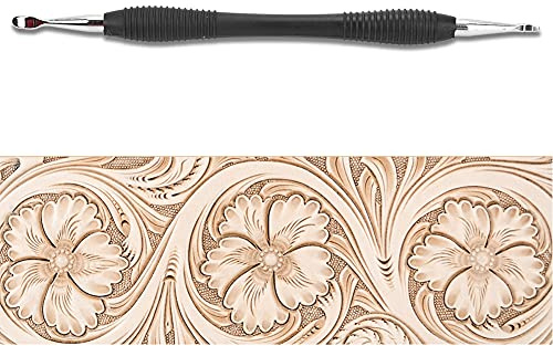 CHICIRIS Alloy Leather Line Marking Tool - Pressure Wiper Manual Scribing Shaping Craft Tool - Durable 150mm Black Suitable for Leather Carving Awl Head, Deep Spoon (Shallow Spoon)