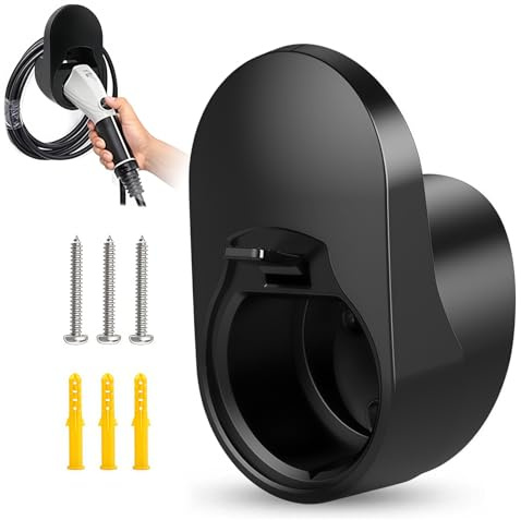 BayBerry Upgraded Wall-Mounted Type 2 Charging Cable Holder - EV Charger Holder - Wall Mount Plug Holder Compatible with All Type 2 Charging Cables for Electric Car