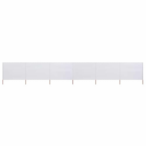 Yisssmeng Brise-vent de jardin en 6 parties - 800 x 120 cm - Blanc sable - En non-tissé et piquets en bois - Brise-vue pliable - Résistant aux intempéries - Peu encombrant - Pour balcon, camping et