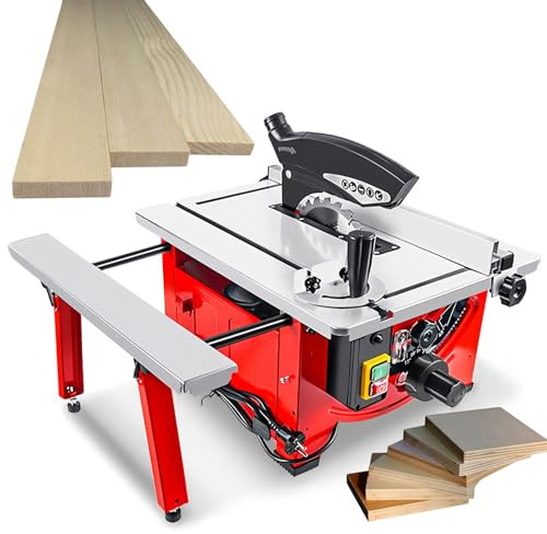 Portable Table Saw, 2900W Mini Woodworking Bench Saw with Adjustable Cut Depth and Angle for DIY Crafts, 210mm Circular Blade, Compact Design for Precision Cutting