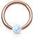 Piercingfaktor Piercing Klemmring Ring mit Opal Klemm Kugel Septum Nasen Lippen Helix Ohr Nasenpiercing Ohrpiercing Tragus Intimpiercing Lippenband Rosegold IP Weiß 1,2 x 8mm
