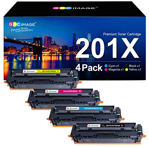 GPC IMAGE 201X Kompatible für HP 201X 201A CF400X CF400A Multipack Toner für HP Color Laserjet Pro MFP M277dw M277n M252dw M277 M274n M252n M252 M277c6 (Schwarz Cyan Gelb Magenta, 4er-Pack)