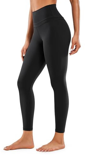 CRZ YOGA Damen Naked Feeling Sport Leggings High Wasit Sporthose Yogahose Blickdicht Lange Yoga Leggins - 64cm Schwarz 42