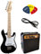 KINDER E GTARRE - ELEKTROGITARRE SET - 1/4 GRÖßE - E GITARRE JUNIOR SCHWARZ - SET - VERSTÄRKER 5 WATT - 3xPLEKTRONS - KABEL