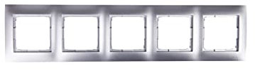 kontakt-simon Simon 54 5902787827168 Marco de 5 vías, Color Plateado Mate