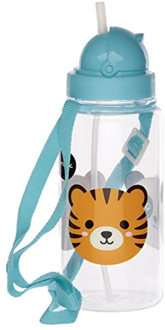 Puckator Borraccia per Bambini con Cannuccia 450ml - Animali Dolci