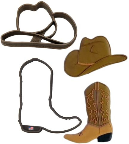 Cowboy Ausstechformen Wild West Country Cowboy Cowgirl Stiefel und rustikale Western Rodeo Hut Ausstechformen hergestellt in Amerika (2 Stück)