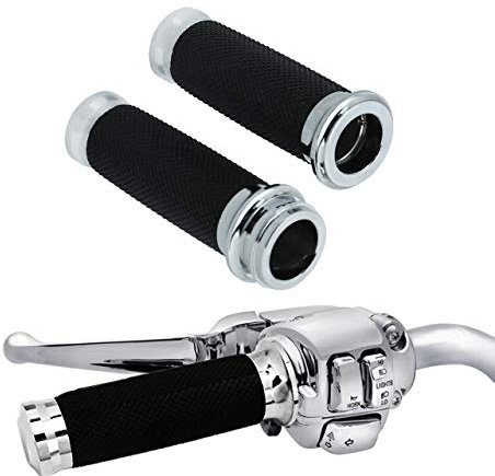 HDBUBALUS Poignées d'accélérateur électroniques pour Guidon de Harley Touring à partir de 2,5 cm Chromé