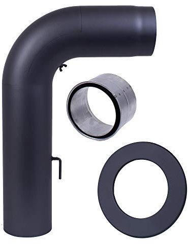 Rauchrohr Ø150mm Rohrset gezogen schwarz metallic Ofenrohr Kaminrohr