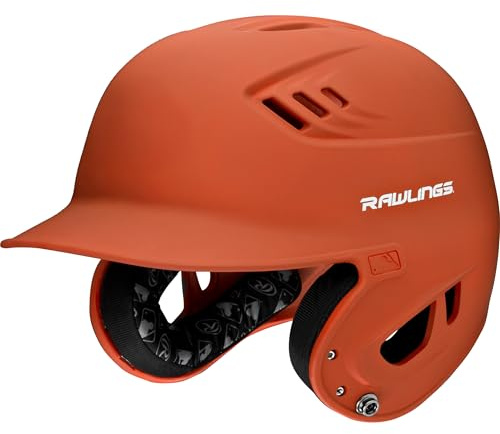 Rawlings | R16 Velo Baseball Batting Helmet | Junior (6 3/8 - 7 1/8) | Matte Burnt Orange