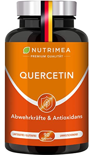 QUERCETIN mit Bromelain + Vitamin C - Natürliche Wirkstoff-Kombination - Antioxidans Flavonoid - 90 Kapseln 100% VEGAN