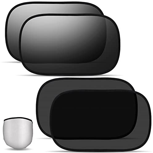 Universal Auto Fenster Sonnenschutz für Kinder Baby Erwachsene Haustiere, Auto Fenster Jalousien, Baby Fenster Schatten, UV Strahlen Schutz Selbstklebend Auto Sonnenschutz 4 Packungen