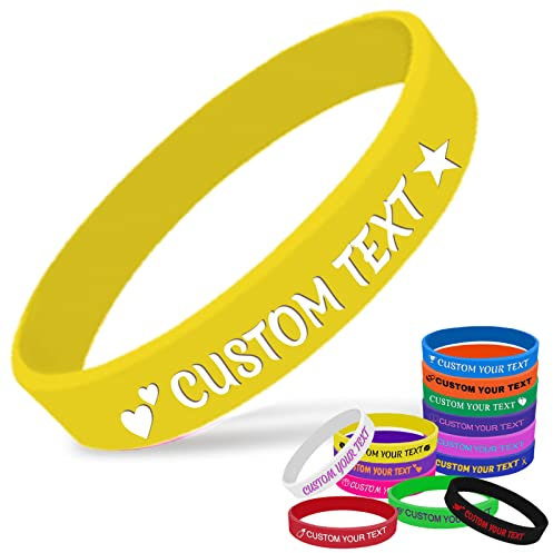 Aolun Braccialetti in Silicone Personalizzati Braccialetti in Gomma con Incisione Personalizzata Braccialetti Personalizzati con Testo per Eventi, Regali, sensibilizzazione, Feste