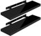 WOLTU Wandregal Volato Set von 2 Regalen Wandboard freischwebend Schweberegal CD DVD Regal Bücherregal Holz Board 70x22,9x3,8cm Hochglänzend Schwarz RG9479sz-2