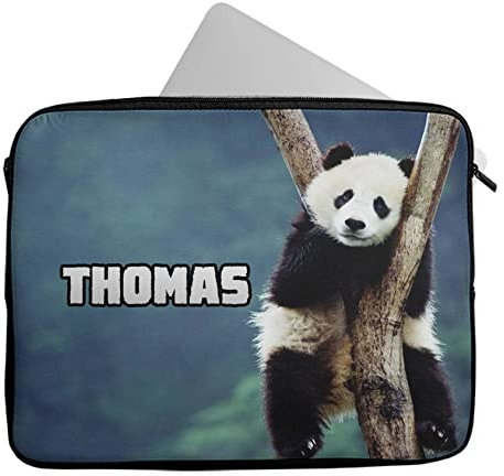 Personalised Any Name Panda Design Laptop Case Sleeve Tablet Bag Chromebook Gift 1755 (14-15 inch)