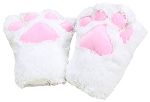 Pfotenhandschuhe, Katze, Plüsch, Handschuhe, Cosplay, Pfotenhandschuhe, niedlich, Krallenfäustlinge, Tier, warm, Winter, gepolsterte Handschuhe, Zubehör, Halloween, Weihnachten, Cosplay, für Damen und