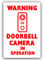 1 x CCTV Doorbell Camera Sticker Recording in Operation Sign Small 24hr Security Warning Vinyl Video Notice RED on WHITE Door Bell 90x60mm Portrait C14