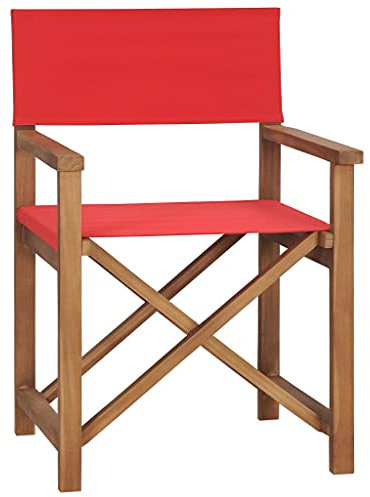 Gecheer Regiestuhl Massivholz Teak Rot Akazienholz Massiv Regiestuhl Klappstuhl Holzstuhl Gartenstuhl Camping 57,5 x 54,5 x 85 cm